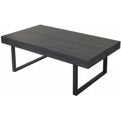 Mendler Couchtisch Kos T576, Wohnzimmertisch, 40x110x60cm MVG-zertifiziert ~ Schwarze Eiche-Optik, dunkle Metall-Füße