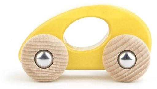 Bajo houten speelgoedauto Limousine Geel