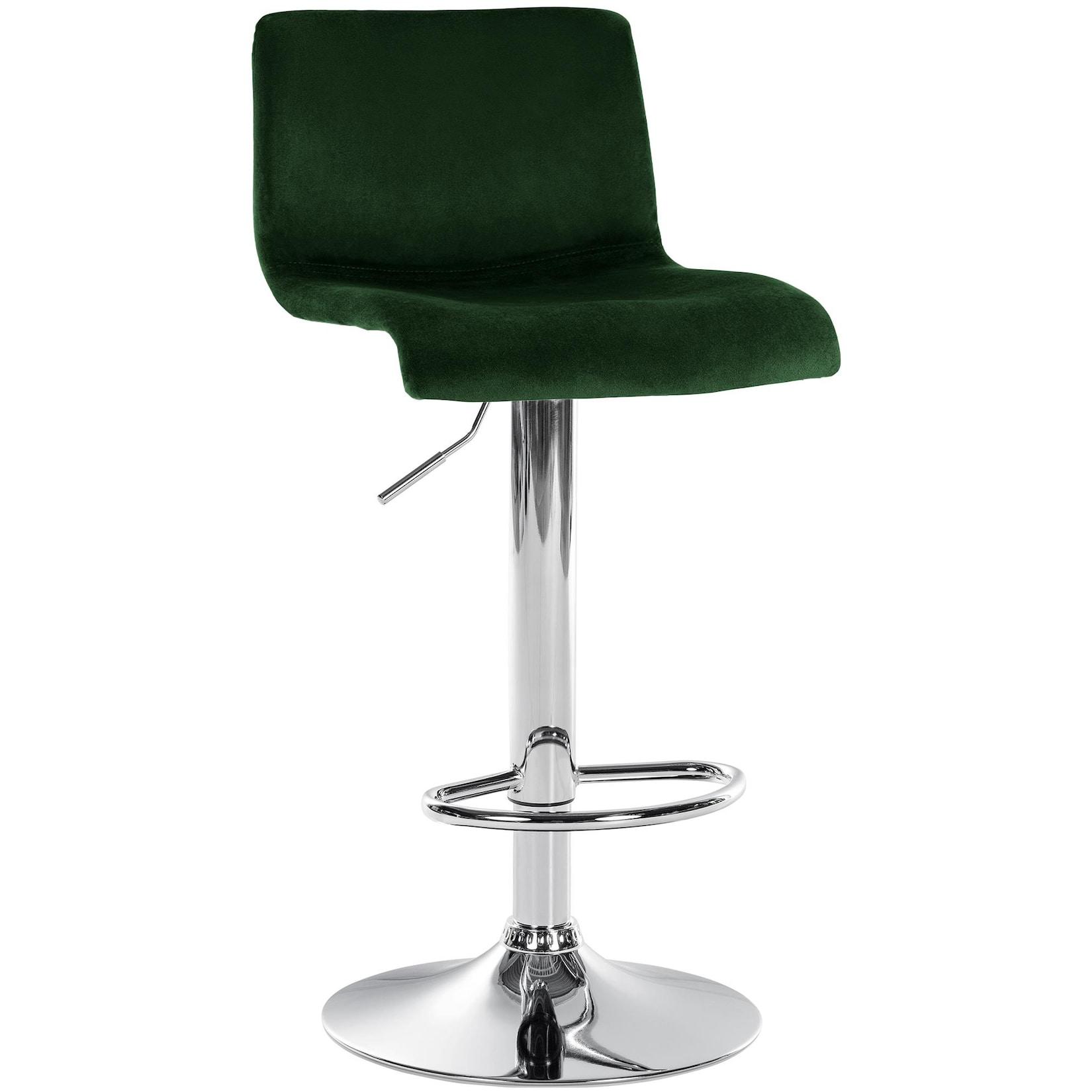 CLP Barhocker Hover Samt C - Farbe: grün, Gestellmaterial: Metall in Chromoptik