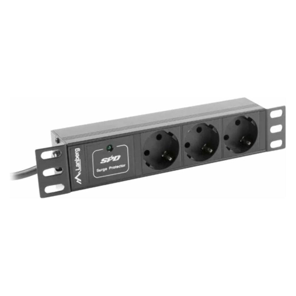 Lanberg PDU-03F-0200-BK Stromverteilereinheit (PDU) 3 AC-Ausgänge 1U (3x, CEE 7/4, 2 m) (PDU-03F-0200-BK)