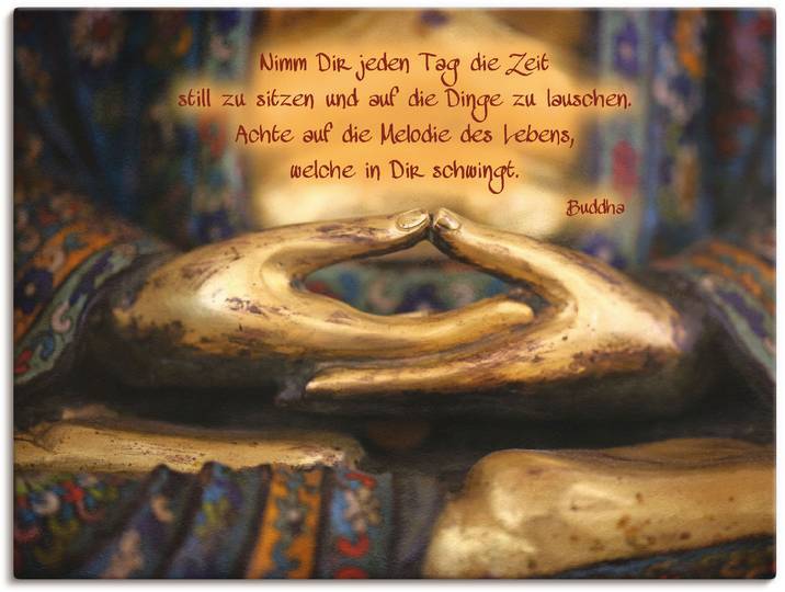 Wandbild ARTLAND Weisheit , gold (farbe bild(er): goldfarben), B:40cm H:30cm, Bilder, Wandbild, als Leinwandbild, Poster in verschied. Grössen