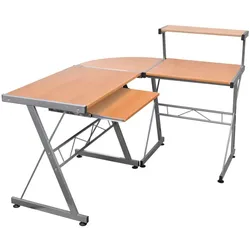 Helloshop26 - Eck-Computertisch/Arbeitsplatz/Schreibtisch 132 x 112 x 99 cm braunes Holzwerkstoff 02_0023731