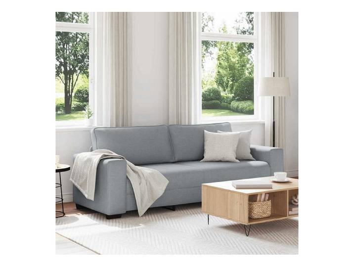 LuxusKollektion Schlafsofa Bettsofa Schlaffunktion Liegefläche 3 Sitzer Stoff 180 cm Hellgrau