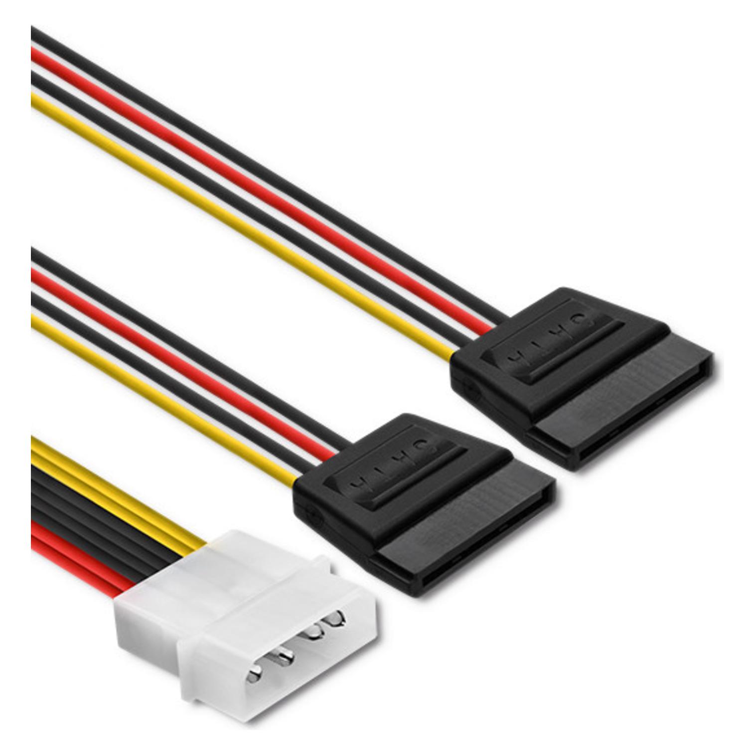 Qoltec Molex - SATA x2, 0.2m, Wielokolorowy (27618) (20 cm, SATA) (27618)