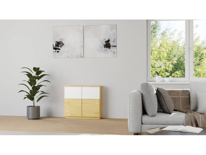 20 cm tiefe Kommode aus Massivholz Buche Natur geölt
