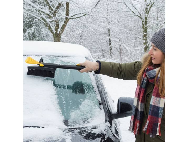 2-in-1 Eiskratzer & Schneebürste fürs Auto, ausziehbar 84 cm