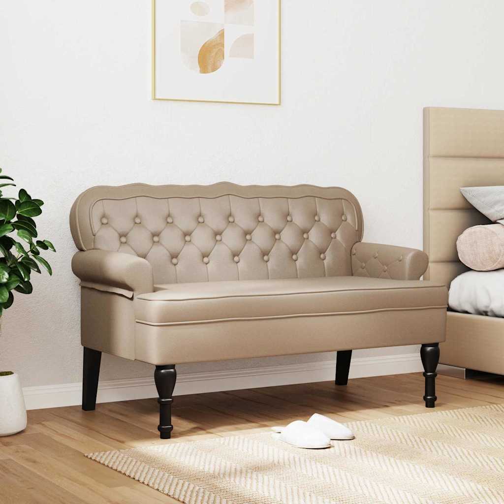 vidaXL Chesterfield Bench Cappuccino 119,5 x 64,5 x 75 cm