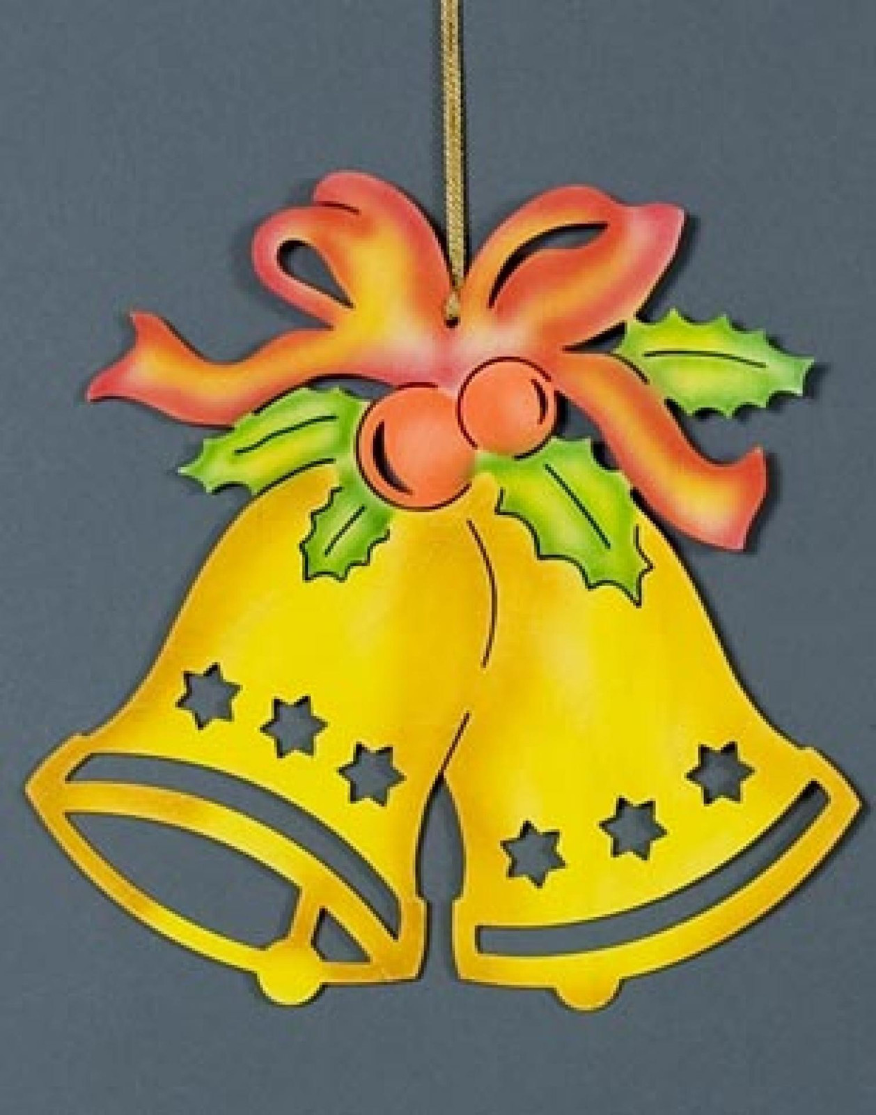 Dregeno Kleurrijke Kersthangdecoratie met Lint, Hoogte: 22 cm