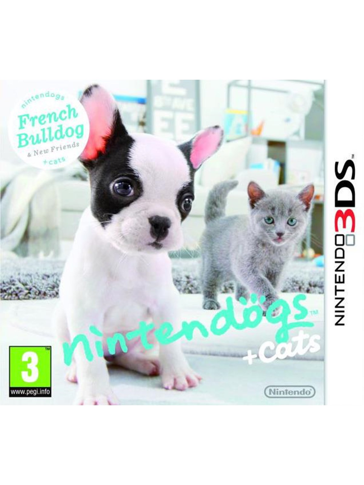 Dogs and Cats: French Bulldog & New Friends - Nintendo 3DS - Virtual Pet - PEGI 3