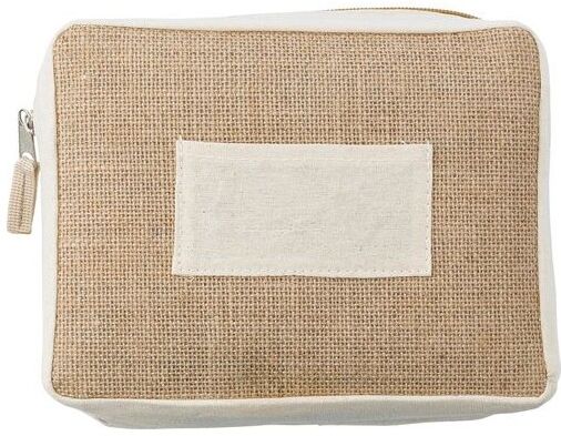 Trousse de toilette personnalisée en jute - Julian coton nylon zinc brun