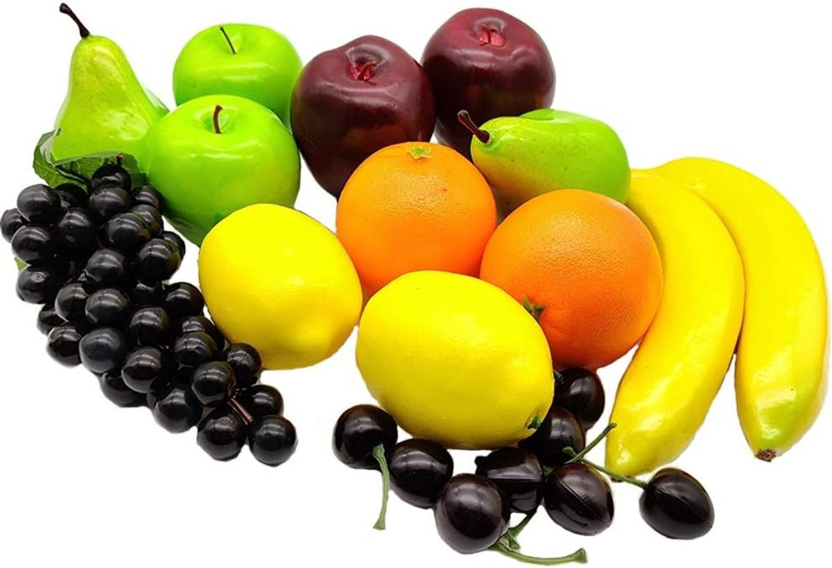 21 Stuks Kunstfruit Assortiment voor Keuken en Restaurant Decoratie