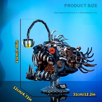 Inspire Select MOC Mechanical Lantern Fish Building Blocks DIY Bricks Toy Set Compatible With Lego 1038 Pcs