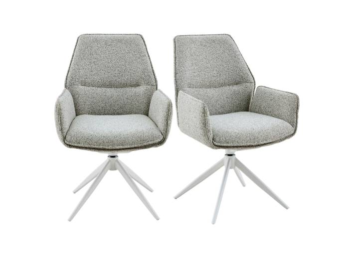Chaise pivotante à accoudoirs greige (lot de 2)