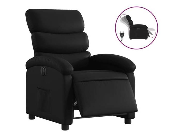 Fauteuil Releveur - ORVEL - Fauteuil inclinable électrique - Noir - Similicuir 90484