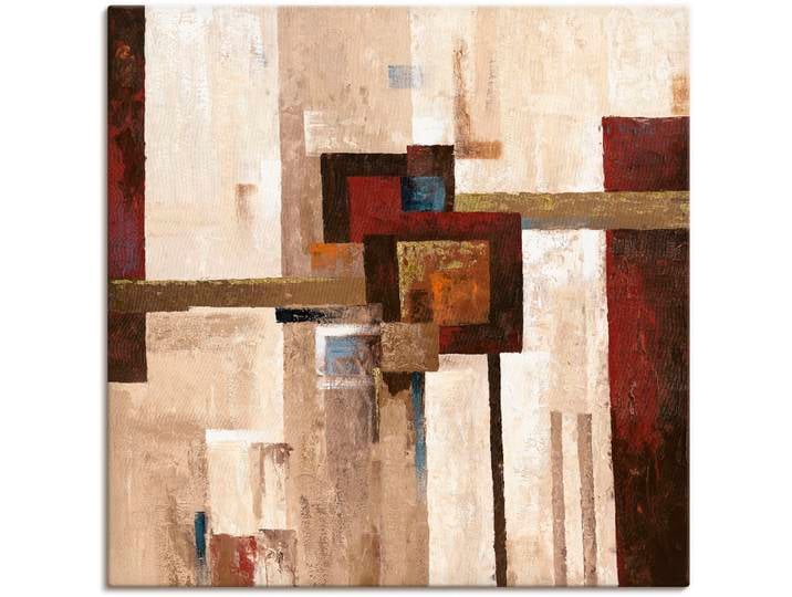 Leinwandbild ARTLAND Rote und braune Vierecke II , braun (farbe bild(er): braun), B:70cm H:70cm, Bilder, Leinwandbild, auf Holzrahmen gespannt