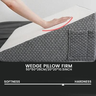 Uplifted Goods Memory Foam Wedge Pillow For Elevated Comfort dark Grey 20x20x11in