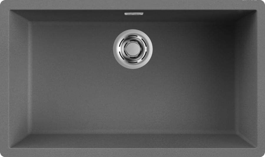 Elleci ZEN-F 130, Aufsatzwanne, Rechteckig, Keratek, Grau, 1 Becken, Rechteckig