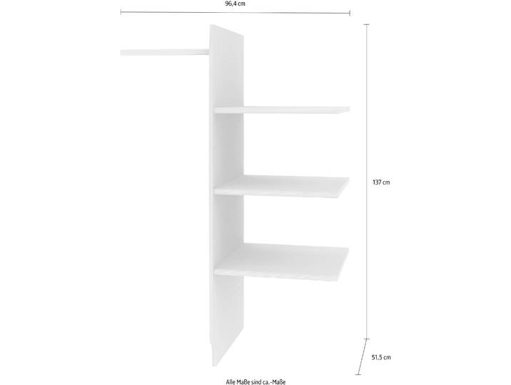 Inneneinteilung WIEMANN, silber (streifendekor (silber)), B:96,4cm H:137cm T:51,5cm, Holzwerkstoff, Schrankinneneinteiler, Inneneinteilung