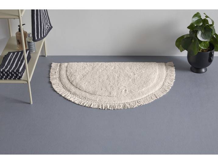 Badematte Tamsin, Badvorleger, Badezimmer Teppich Gr. 8, beige (natur), H:20mm, Baumwolle, LEGER HOME BY LENA GERCKE, Badematten, Badematte, mit Fransen, Badteppich, Badematte, Baumwolle