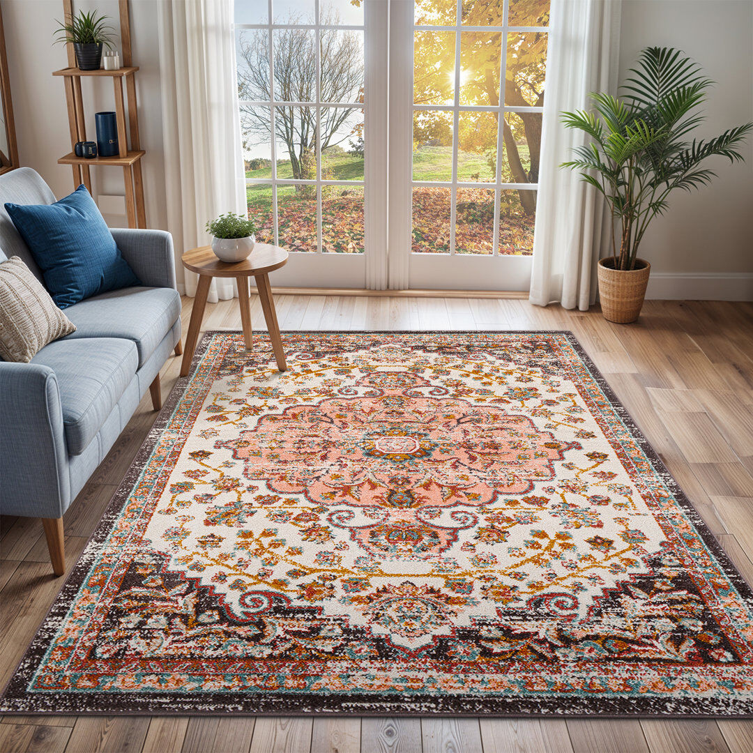 Blue Elephant Rectangle Oriental Area Rug Orange;Red Rectangle 140 x 200cm