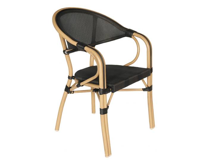 Oviala - Chaise de jardin style bistrot parisien en aluminium et rotin synthétique