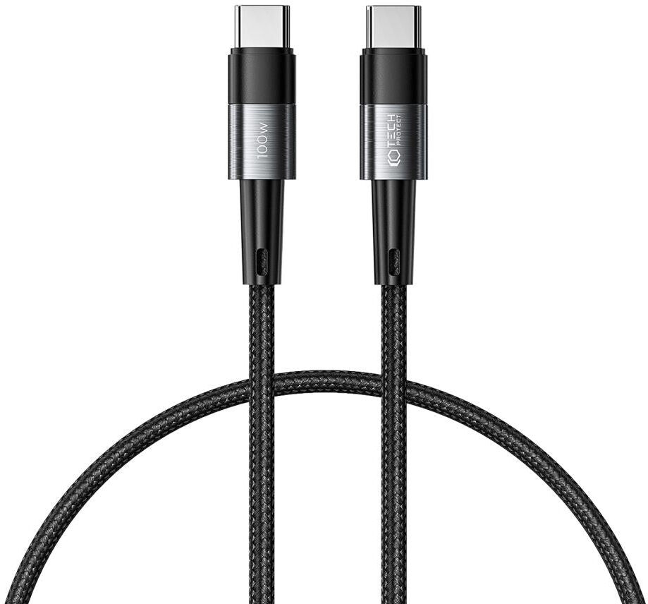 Tech-Protect Ultraboost USB-C til USB-C Kabel 1000W/5A 25cm- Sort