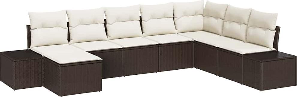 vidaXL Gartensofa-set 8 stk. Poly-Rattan