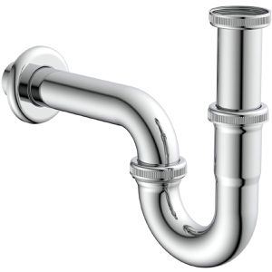 Kirchhoff Siphon Röhrensiphon PLUS für Waschbecken, 1 1/4 Zoll, Edelstahl, verchromt
