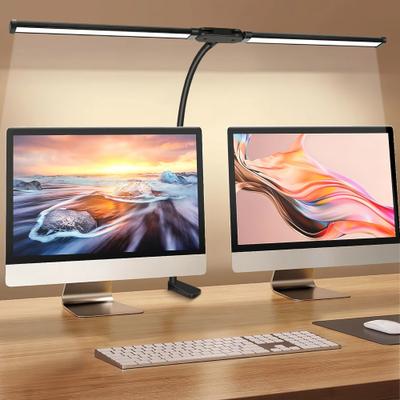 Discount Dollar Deals Double Head LED Desk Lamp, Dimmable PC Monitor Light, USB Table Lamp For Reading, Eye Protection, Modes For Office 2 Head Dimmable