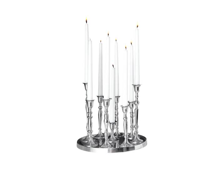 Kerzenständer „Georgious“ 9-flammig Ø 30 cm Silber Invicta Interiors