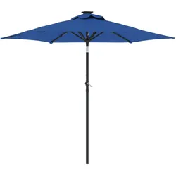 Helloshop26 - Neigbarer Gartenschirm mit Kurbel 225 x 225 x 212 cm UV-Schutz modernes Design aus azurblauem Polyester