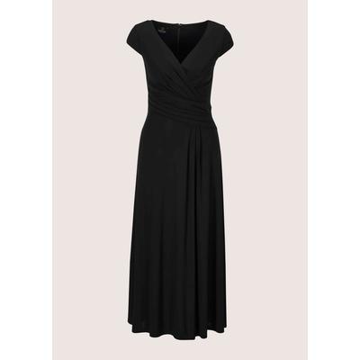 Wickelkleid MADELEINE "Abendkleid Maxikleid in Wickeloptik", Damen, Gr. 36, N-Gr, schwarz, Obermaterial: 96% Viskose CV. 4% Elasthan EL., Modern, figurbetont, V-Ausschnitt, Kleider Wickelkleid, Wickeloptik