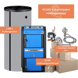 Komplett-Set Wasserführender Kohlevergaser Atmos KC 16 S Heizung