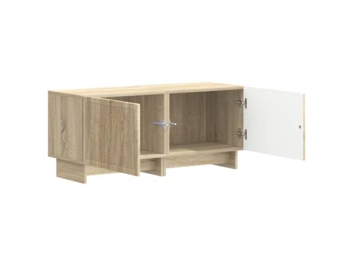 PUGYNBK TV-Schrank, Sonoma-Eiche, technisches Holz Schlankes Design, wendbare Türen, geräumige Aufbewahrung, feuchtigkeitsbeständig, leicht zu reinigen
