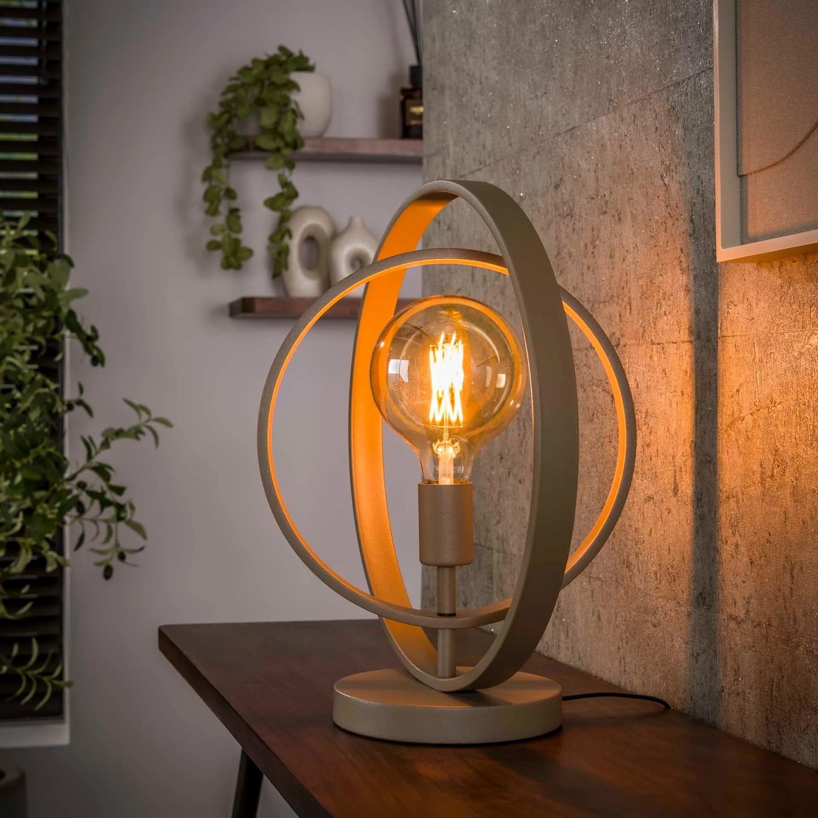 WoonStijl Turn Around Tafellamp Beige - Verstelbare Moderne Metalen Lamp met E27 Fitting