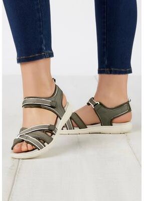 Women's The Annora Nubuck-Like Adjustable Water Friendly Sandal by Comfortview in Dark Olive (Size 9 M)