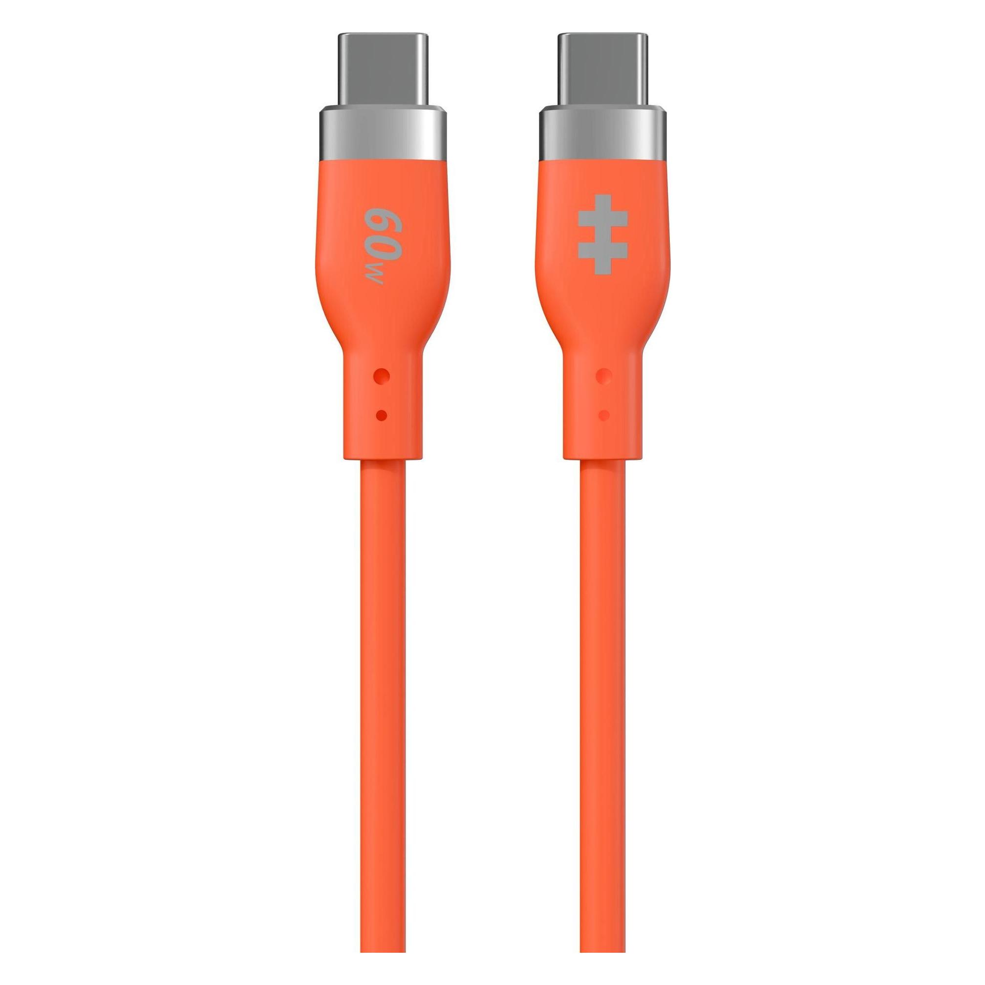 Targus Hyper HyperJuice Flex USB-C Silicone Charging Cable - Orange (1.50 m, USB 2.0, 60 W) (HJ4011OGGL)