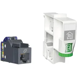 ABN BP110 Best,-Paket RJ45-Schnittstelle APZ Cat, 6A Modul und Halter für Hutschiene 90°