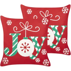 DEKOKISSEN 2er-Set Rot 45/45 cm Gingerbread