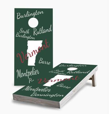Skip's Garage Vermont State Pride Regulation 2x4 Cornhole Game Set