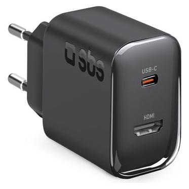 SBS Netzlader, 1x USB-C PD 30W, mit HDMI-Anschluss für Screen Mirroring auf einem Monitor (30 W, 1 Port) (TETR1CHDMIPD30)