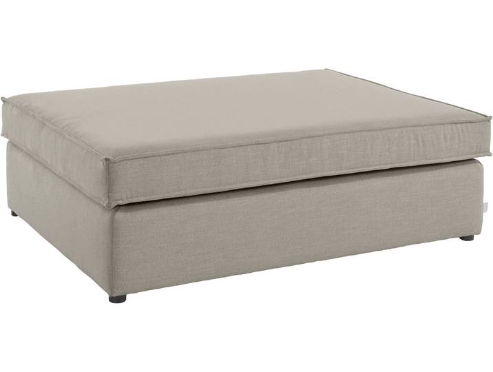 Polsterhocker, Baumwollmix, Beige, 130×75 cm, Fester Sitzkomfort, Landhaus, RAUM.ID