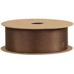 Chic Antique Geschenkband mit Glitzer, Länge 5 m, Breit 25 mm, chocolate