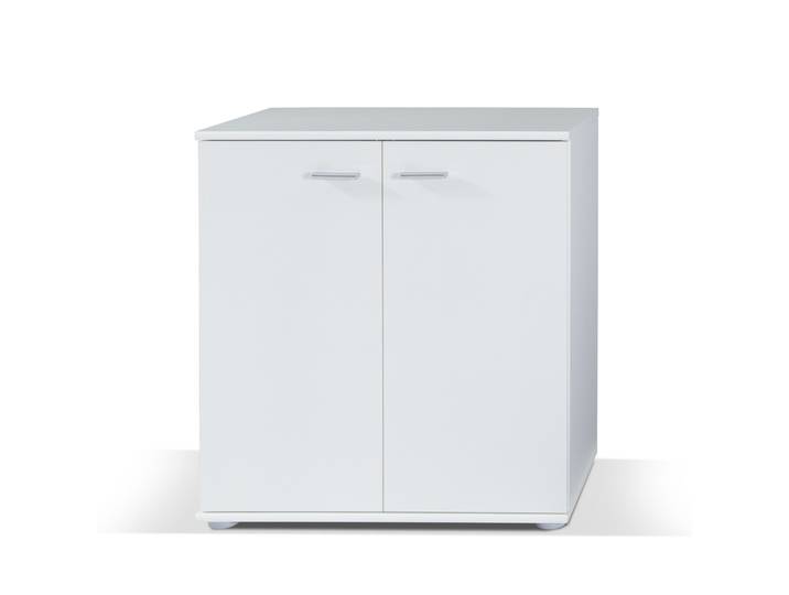 Masseno Kommode MICHELE 71 cm Sideboard und 2 Türen für Wohnzimmer Schlafzimmer Modern 71x35x75 cm Weiß / Weiß
