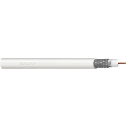 Digitus Przewód Kabel koncentryczny satelitarny antenowy RG6 75Ohm PVC miedź biały 100m (75 dB), Antennenkabel