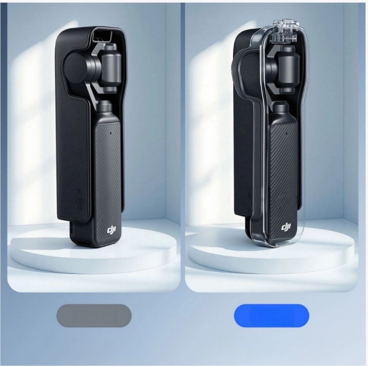 INF Cache objectif compatible avec DJI Pocket 3 - Capuchon d'axe transparent en PC pour protection contre la poussière et les Transparent+Blanc