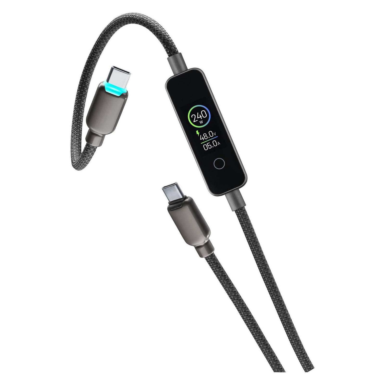 Cellularline Data Cable Powerview IQ USB Typ-C/ Typ-C (1.20 m, USB 2.0, 240 W) (61405)