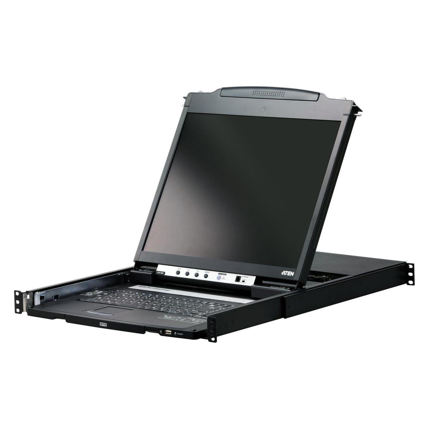 Aten CL5800N KVM-Konsole, 48cm LCD, VGA, PS/2-USB, Peripheral Port, Tastaturlayout US (CL5800N US)