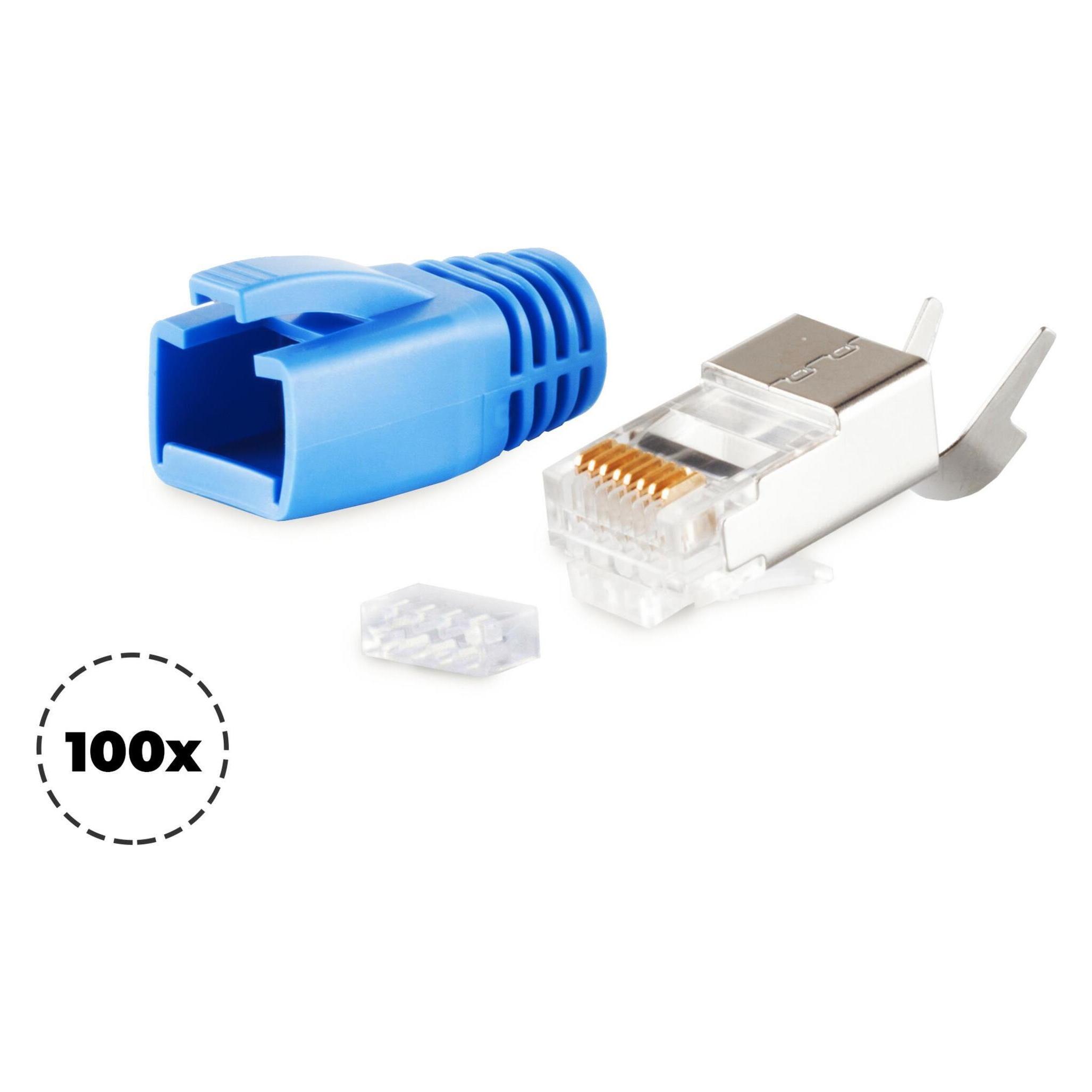 Shiverpeaks -BASIC-S--Netzwerk Modular Stecker RJ45 SET für Verlegekabel bis AWG 23, Stecker mit Zugentlastung (Netzwerk Zubehör) (BS72067-100B)
