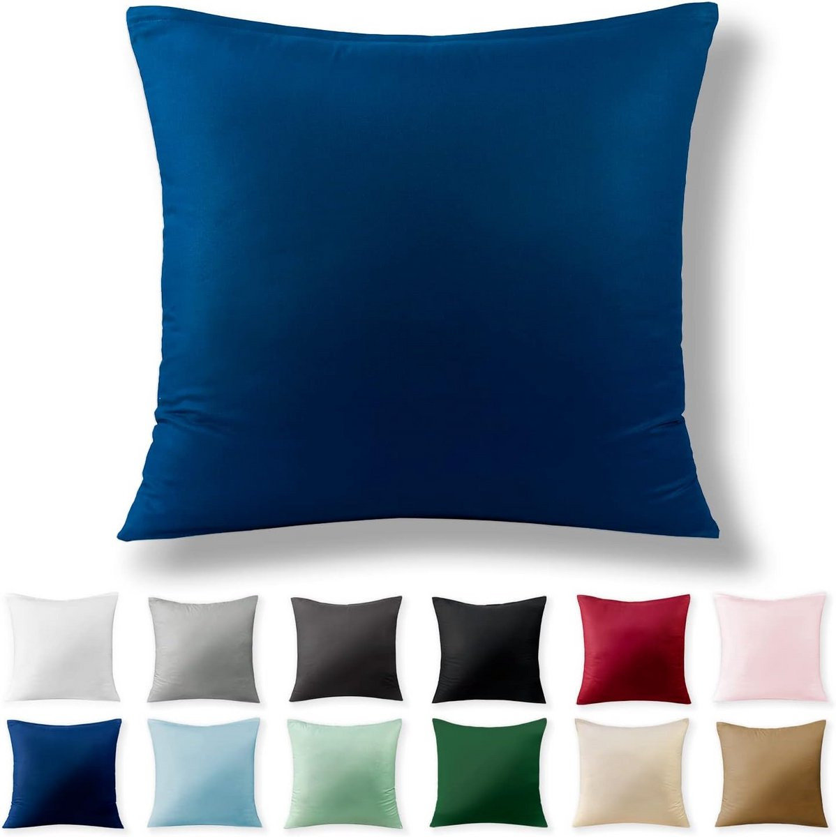 Hoesloper 50x50 cm Blauw 100% Katoen Renforcé met YKK Rits Hypoallergeen